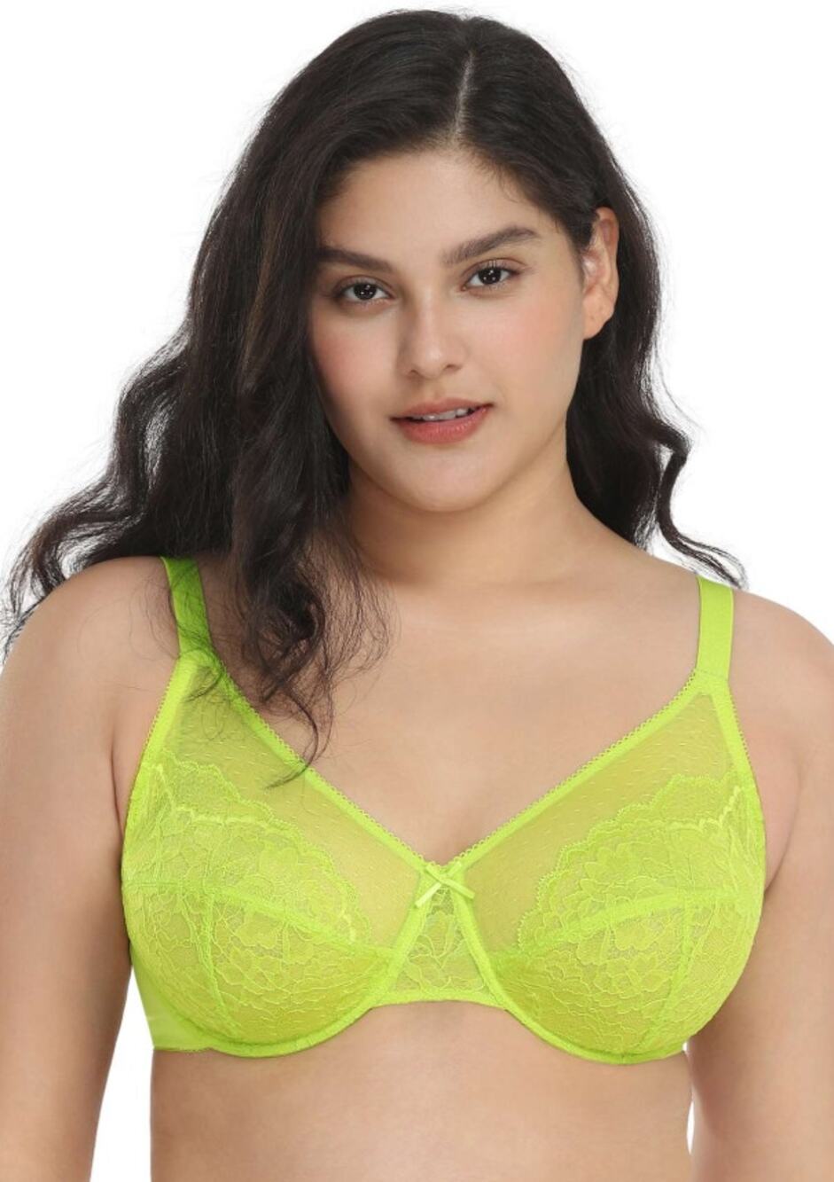 HSIA Enchante Neon Green Lace Underwire Bra Size 40DDD NWT
